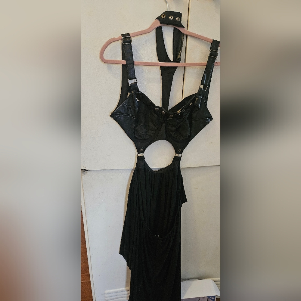 Dolls Kill - Darker Wavs - Black Halter Cutout Dress - XL - Picture 4 of 5